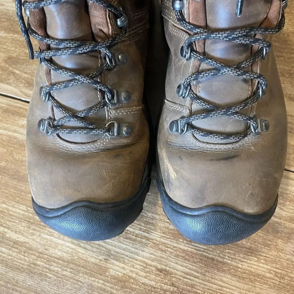 Keen Waterproof Hiking Boots Mens 9.5 Brown Leather Mid Outdoors 1006983